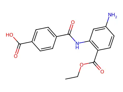 Ethyl 2-(4'-carboxybenzamido)-4-aminobenzoate structure