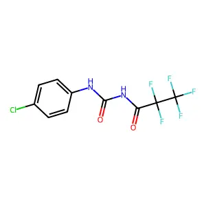 N-[(4-chlorophenyl)carbamoyl]-2,2,3,3,3-pentafluoropropanamide structure