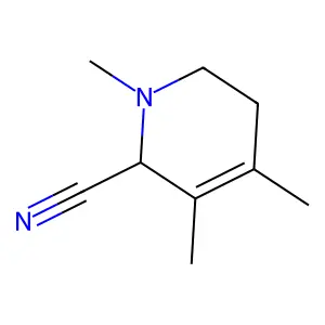 1,4,5-trimethyl-3,6-dihydro-2H-pyridine-6-carbonitrile structure