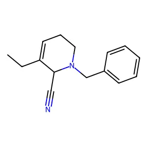 1-Benzyl-3-ethyl-1,2,5,6-tetrahydropyridine-2-carbonitrile structure