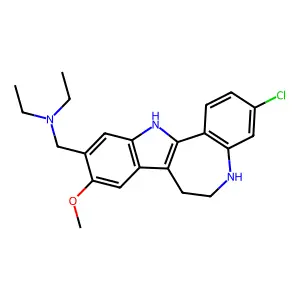 N-[(3-chloro-9-methoxy-5,6,7,12-tetrahydroindolo[3,2-d][1]benzazepin-10-yl)methyl]-N-ethylethanamine structure