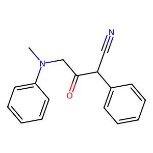 I+--(2-(Methylphenylamino)acetyl)benzeneacetonitrile structure
