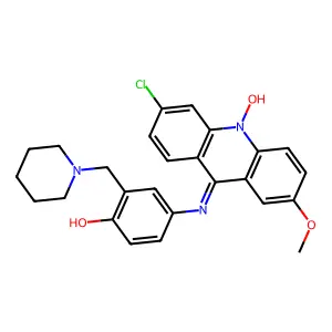 Acridine, 3-chloro-9-(4-hydroxy-3-piperidinomethylanilino)-7-methoxy-, 10-oxide structure