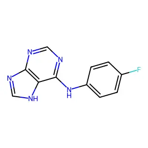 7H-Adenine, N-(p-fluorophenyl)- structure