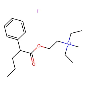 Ammonium, diethyl(2-hydroxyethyl)methyl-, iodide, 2-phenylvalerate structure