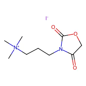 Ammonium, (3-(2,4-dioxo-3-oxazolidinyl)propyl)trimethyl-, iodide structure