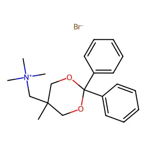 Ammonium, (2,2-diphenyl-5-methyl-5-dioxanylmethyl)trimethyl-, bromide structure