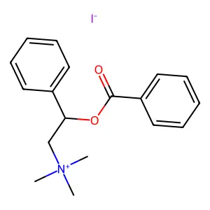 2-(Benzoyloxy)-N,N,N-trimethyl-2-phenylethan-1-aminium iodide structure