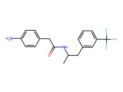 Acetamide, 2-(p-aminophenyl)-N-(alpha-methyl-m-trifluoromethylphenethyl)- structure