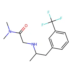 N,N-Dimethyl-2-((1-methyl-2-(3-(trifluoromethyl)phenyl)ethyl)amino)acetamide structure