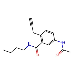 Benzamide, 5-acetamido-N-butyl-2-(prop-2-ynyl)- structure