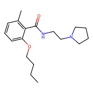 Benzamide, 2-butoxy-6-methyl-N-(2-(pyrrolidinyl)ethyl)- structure