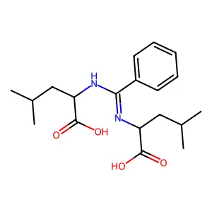 N-((((S)-1-Carboxy-3-methylbutyl)amino)phenylmethylene)-L-leucine structure