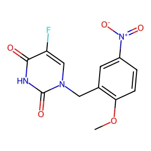 5-Fluoro-1-[(2-methoxy-5-nitrophenyl)methyl]pyrimidine-2,4-dione structure