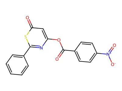 6H-1,3-Thiazin-6-one, 4-hydroxy-2-phenyl-, p-nitrobenzoate structure
