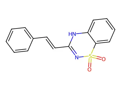 2H-1,2,4-Benzothiadiazine, 3-(2-phenylethenyl)-, 1,1-dioxide structure