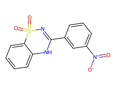 2H-1,2,4-Benzothiadiazine, 3-(3-nitrophenyl)-, 1,1-dioxide structure