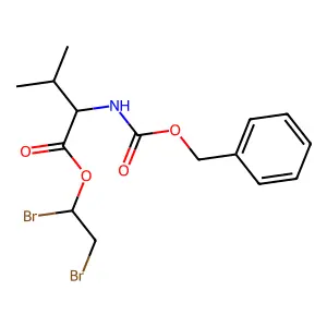 Alanine, N-benzyloxycarbonyl-3,3-dimethyl-, 1,2-dibromoethyl ester, L- structure