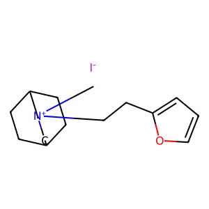 3-Azoniabicyclo(3.2.2)nonane, 3-(2-(2-furyl)ethyl)-3-methyl-, iodide structure