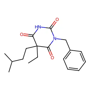 Barbituric acid, 1-benzyl-5-ethyl-5-isopentyl- structure