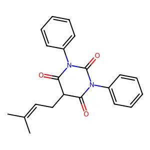 Barbituric acid, 5-(3,3-dimethylallyl)-1,3-diphenyl- structure