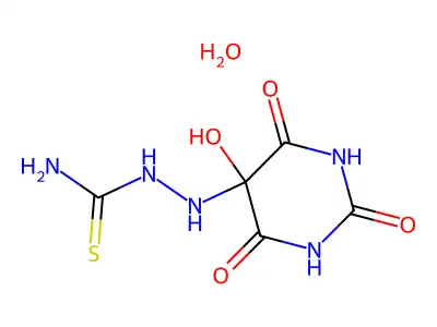 Barbituric acid, 5-hydroxy-5-thiosemicarbazide, hydrate structure