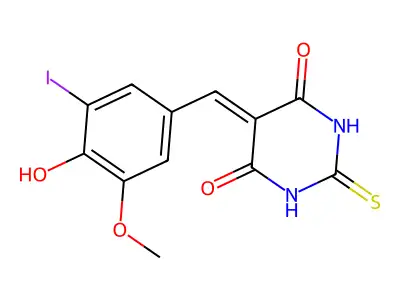 Barbituric acid, 5-(5-iodovanillylidene)-2-thio- structure