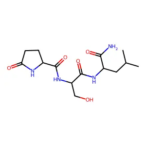 Pyroglutaminyl-seryl-leucinamide structure