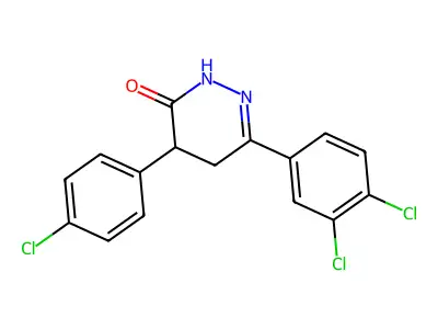 4-(4-chlorophenyl)-6-(3,4-dichlorophenyl)-4,5-dihydro-3(2H)-pyridazinone structure