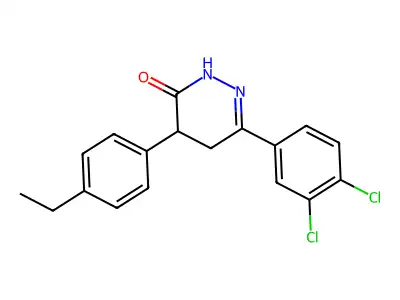 6-(3,4-dichlorophenyl)-4-(4-ethylphenyl)-4,5-dihydro-3(2H)-pyridazinone structure
