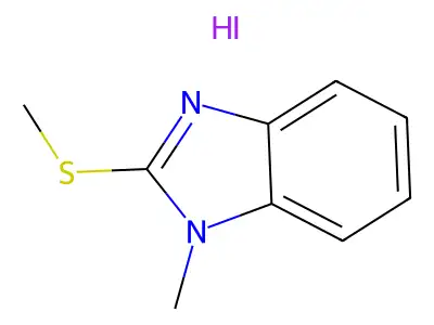 1H-Benzimidazole, 1-methyl-2-(methylthio)-, monohydriodide structure