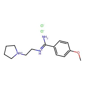 Benzamidine, 4-methoxy-N-(2-(1-pyrrolidinyl)ethyl)-, dihydrochloride, hydrate structure