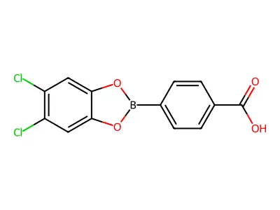 Benzoic acid, 4-(5,6-dichloro-1,3,2-benzodioxaborol-2-yl)- structure