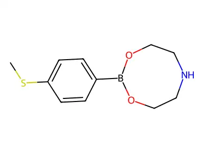 Benzeneboronic acid, p-methylthio-, 2,2-iminodiethyl ester structure