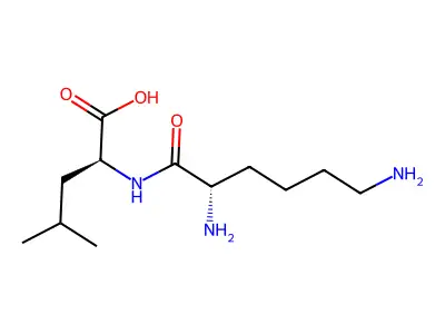 2-(2,6-Diaminohexanoylamino)-4-methylpentanoic acid structure