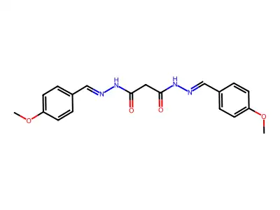 N,N'-bis[(4-methoxyphenyl)methylideneamino]propanediamide structure