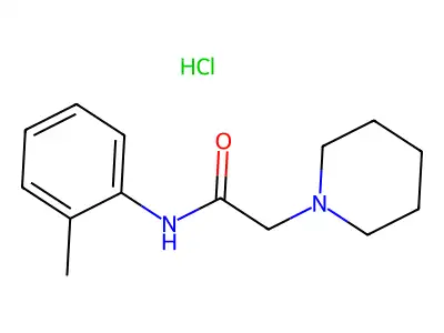 1-Piperidineaceto-o-toluidide, hydrochloride structure