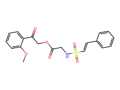2-(2-Methoxyphenyl)-2-oxoethyl 2-(2-phenylethenesulfonamido)acetate structure