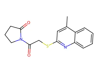 1-[2-(4-Methylquinolin-2-yl)sulfanylacetyl]pyrrolidin-2-one structure