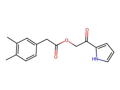 [2-oxo-2-(1H-pyrrol-2-yl)ethyl] 2-(3,4-dimethylphenyl)acetate structure