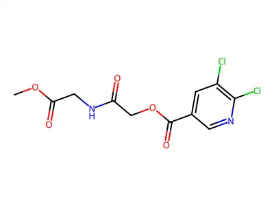 Methyl 2-[2-(5,6-dichloropyridine-3-carbonyloxy)acetamido]acetate structure