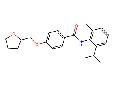 N-(2-methyl-6-propan-2-ylphenyl)-4-(oxolan-2-ylmethoxy)benzamide structure