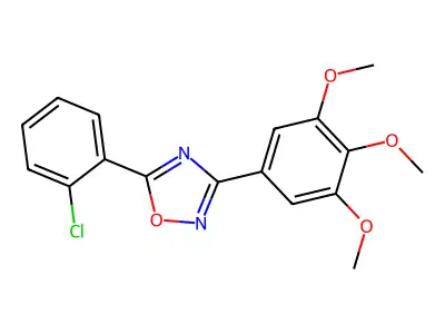 5-(2-Chlorophenyl)-3-(3,4,5-trimethoxyphenyl)-1,2,4-oxadiazole structure