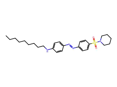 N-nonyl-4-{(E)-[4-(piperidin-1-ylsulfonyl)phenyl]diazenyl}aniline structure
