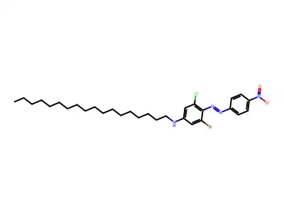 3-bromo-5-chloro-4-[(4-nitrophenyl)diazenyl]-N-octadecylaniline structure