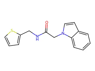2-indol-1-yl-N-(thiophen-2-ylmethyl)acetamide structure