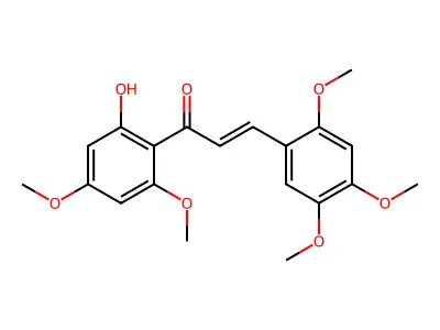 2'-Hydroxy-2,4,4',5,6'-pentamethoxychalcone structure