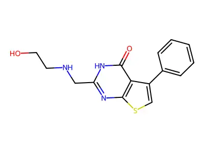 2-{[(2-hydroxyethyl)amino]methyl}-5-phenylthieno[2,3-d]pyrimidin-4(3H)-one structure