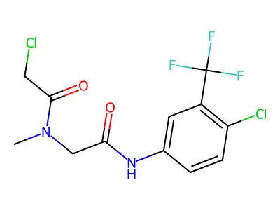 2-chloro-N-({[4-chloro-3-(trifluoromethyl)phenyl]carbamoyl}methyl)-N-methylacetamide structure