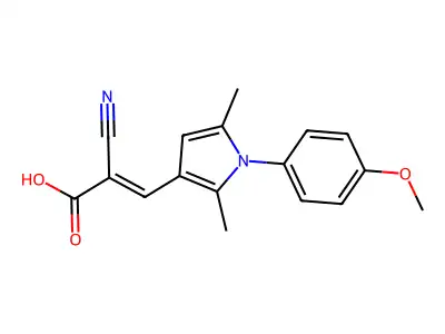 2-cyano-3-[1-(4-methoxyphenyl)-2,5-dimethyl-1H-pyrrol-3-yl]prop-2-enoic acid structure